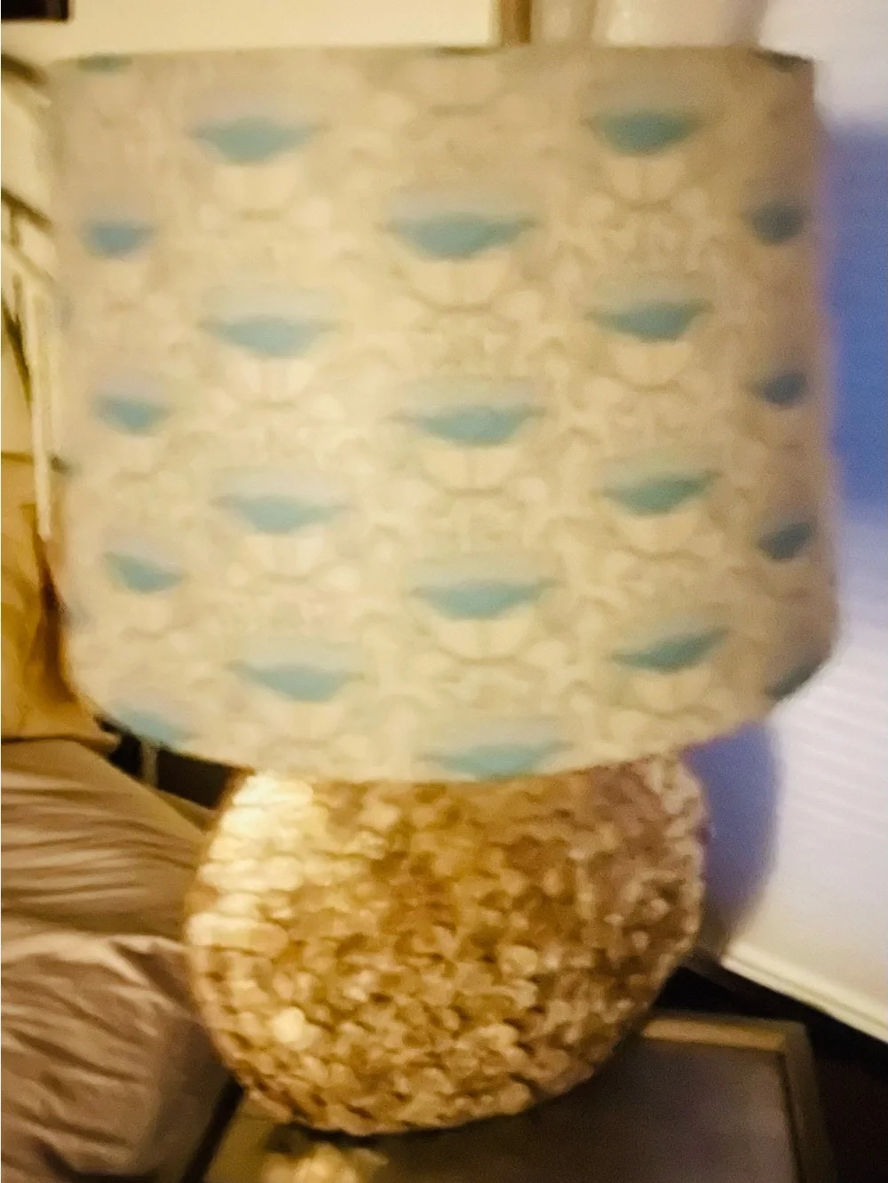 Pair of Mother of Pearl Disc Design Decorative Table Lamps - Home Accents